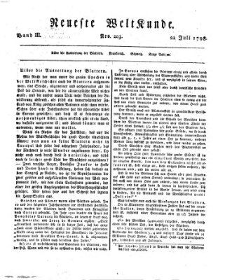 Allgemeine Zeitung Sonntag 22. Juli 1798