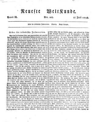 Allgemeine Zeitung Freitag 27. Juli 1798