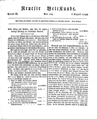 Allgemeine Zeitung Montag 6. August 1798