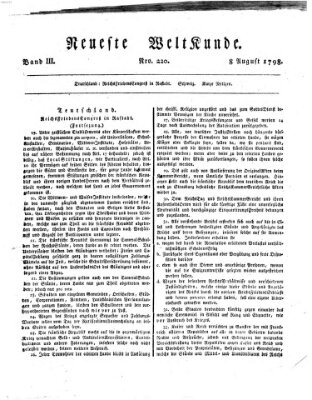 Allgemeine Zeitung Mittwoch 8. August 1798