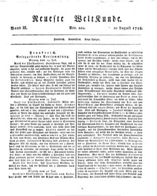 Allgemeine Zeitung Freitag 10. August 1798