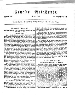 Allgemeine Zeitung Sonntag 12. August 1798