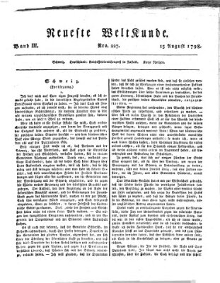 Allgemeine Zeitung Mittwoch 15. August 1798