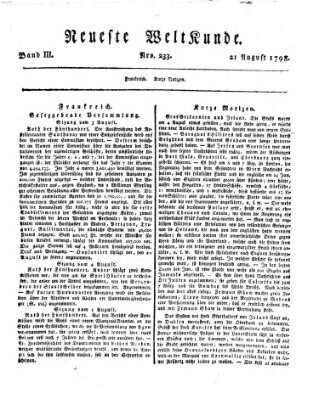 Allgemeine Zeitung Dienstag 21. August 1798