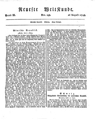 Allgemeine Zeitung Sonntag 26. August 1798