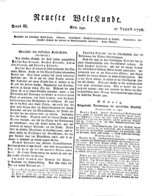 Allgemeine Zeitung Montag 27. August 1798