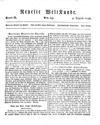 Allgemeine Zeitung Freitag 31. August 1798