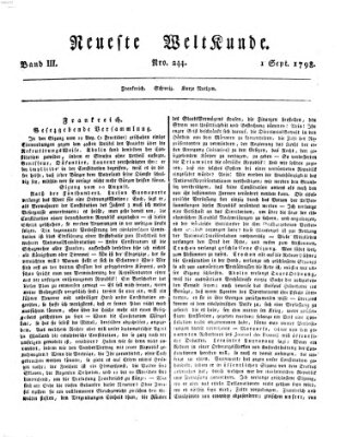 Allgemeine Zeitung Samstag 1. September 1798