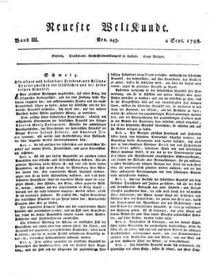 Allgemeine Zeitung Sonntag 2. September 1798