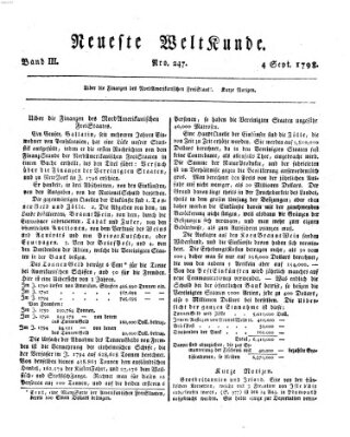 Allgemeine Zeitung Dienstag 4. September 1798