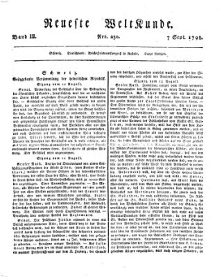 Allgemeine Zeitung Freitag 7. September 1798