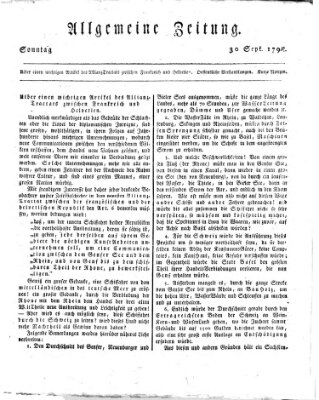 Allgemeine Zeitung Sonntag 30. September 1798