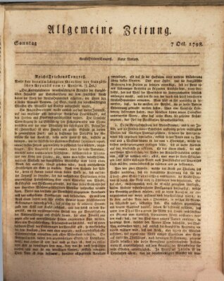 Allgemeine Zeitung Sonntag 7. Oktober 1798