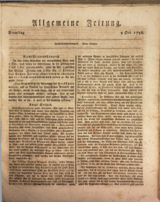 Allgemeine Zeitung Dienstag 9. Oktober 1798