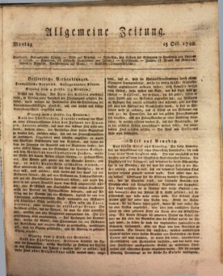 Allgemeine Zeitung Montag 15. Oktober 1798