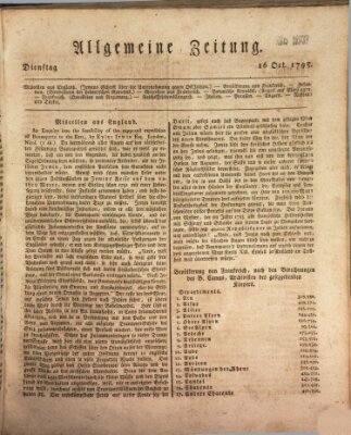 Allgemeine Zeitung Dienstag 16. Oktober 1798