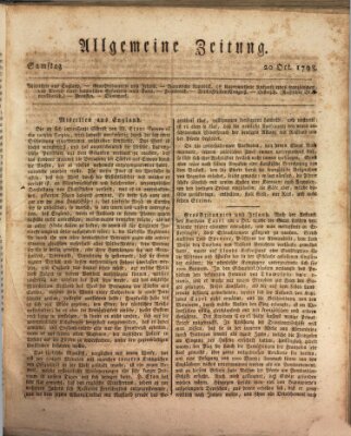 Allgemeine Zeitung Samstag 20. Oktober 1798