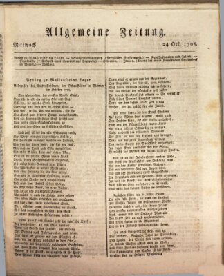 Allgemeine Zeitung Mittwoch 24. Oktober 1798