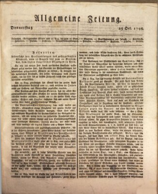 Allgemeine Zeitung Donnerstag 25. Oktober 1798