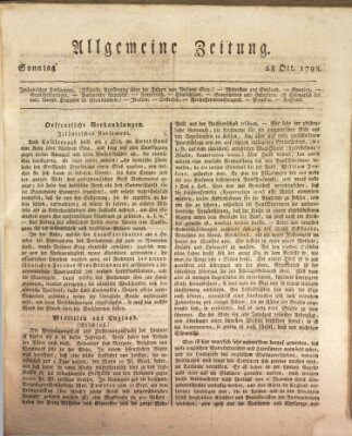 Allgemeine Zeitung Sonntag 28. Oktober 1798