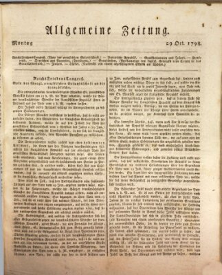 Allgemeine Zeitung Montag 29. Oktober 1798