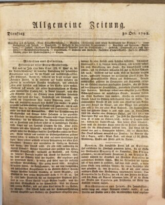Allgemeine Zeitung Dienstag 30. Oktober 1798