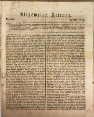 Allgemeine Zeitung Montag 12. November 1798