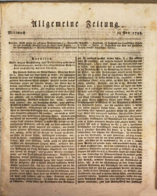 Allgemeine Zeitung Mittwoch 14. November 1798