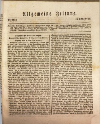 Allgemeine Zeitung Montag 19. November 1798