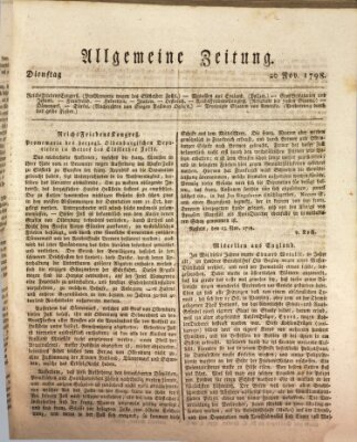 Allgemeine Zeitung Dienstag 20. November 1798