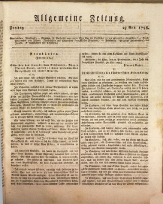 Allgemeine Zeitung Freitag 23. November 1798