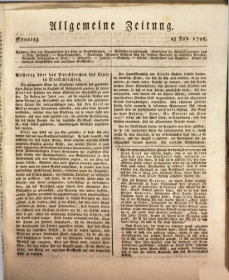 Allgemeine Zeitung Sonntag 25. November 1798