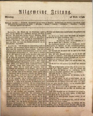 Allgemeine Zeitung Montag 26. November 1798