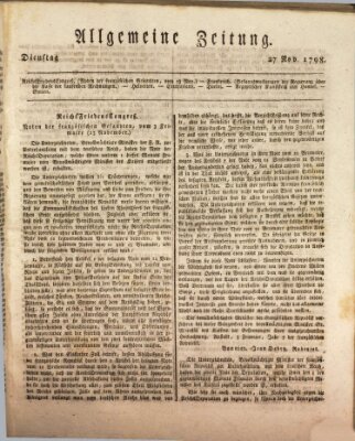 Allgemeine Zeitung Dienstag 27. November 1798