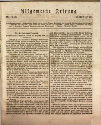 Allgemeine Zeitung Mittwoch 28. November 1798