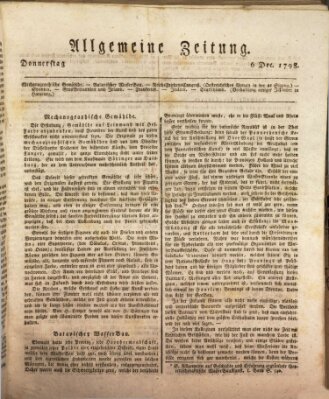 Allgemeine Zeitung Donnerstag 6. Dezember 1798