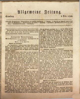 Allgemeine Zeitung Samstag 8. Dezember 1798