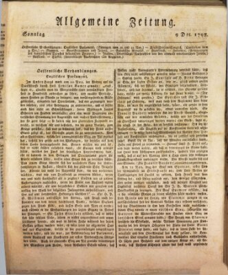 Allgemeine Zeitung Sonntag 9. Dezember 1798