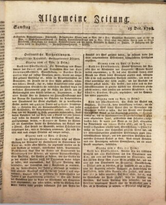 Allgemeine Zeitung Samstag 15. Dezember 1798