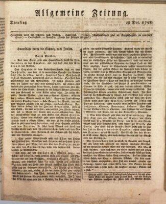 Allgemeine Zeitung Dienstag 18. Dezember 1798