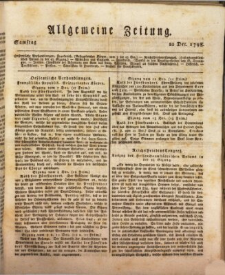 Allgemeine Zeitung Samstag 22. Dezember 1798