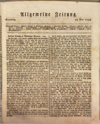 Allgemeine Zeitung Sonntag 23. Dezember 1798