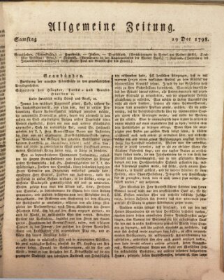 Allgemeine Zeitung Samstag 29. Dezember 1798