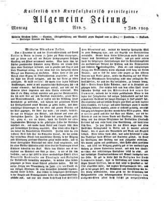 Kaiserlich- und Kurpfalzbairisch privilegirte allgemeine Zeitung (Allgemeine Zeitung) Montag 7. Januar 1805