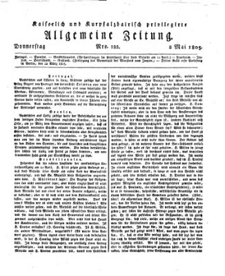 Kaiserlich- und Kurpfalzbairisch privilegirte allgemeine Zeitung (Allgemeine Zeitung) Donnerstag 2. Mai 1805