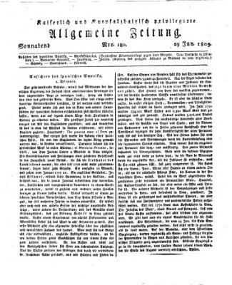 Kaiserlich- und Kurpfalzbairisch privilegirte allgemeine Zeitung (Allgemeine Zeitung) Samstag 29. Juni 1805