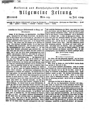 Kaiserlich- und Kurpfalzbairisch privilegirte allgemeine Zeitung (Allgemeine Zeitung) Mittwoch 24. Juli 1805