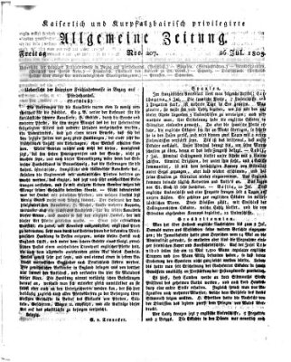 Kaiserlich- und Kurpfalzbairisch privilegirte allgemeine Zeitung (Allgemeine Zeitung) Freitag 26. Juli 1805