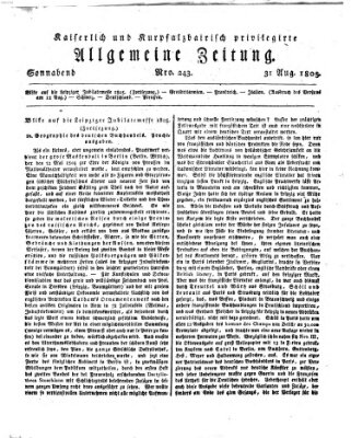 Kaiserlich- und Kurpfalzbairisch privilegirte allgemeine Zeitung (Allgemeine Zeitung) Samstag 31. August 1805