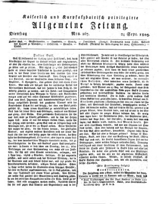 Kaiserlich- und Kurpfalzbairisch privilegirte allgemeine Zeitung (Allgemeine Zeitung) Dienstag 24. September 1805